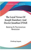 Loyal Verses Of Joseph Stansbury And Doctor Jonathan O'Dell