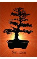 Notizen: Notizbuch I Tagebuch I 120 Seiten liniert I Motiv: Roter Bonsai