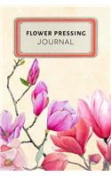 Flower Pressing Journal: Vintage Floral Dotted Grid Bullet Journal Notebook - 100 Pages 6 X 9 Inches Log Book