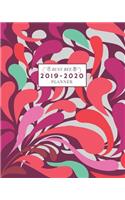 2019-2020: Weekly and Monthly Academic Calendar/Agenda July 2019 - June 2020 Burgundy Pink and Aqua Paint Swipe