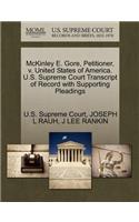 McKinley E. Gore, Petitioner, V. United States of America. U.S. Supreme Court Transcript of Record with Supporting Pleadings