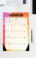 Rainbow Gradient Academic July 2024 - June 2025 17 X 12 Small Monthly Deskpad