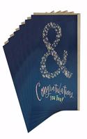 6-Pack Em & Friends Ampersand Wedding/Baby Card