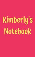 Kimberly's Notebook: Pink Cover, College Ruled, 100 Sheets, 8.5" x 11" (Letter Size), White Paper(18 Women's Custom Names)