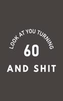 Look At You Turning 60 And Shit: The Perfect Birthday Journal For 60 Year Old Man And Women. Cute Cream Paper 6*9 Inch With 120 Pages Notebook For ... Routine, Journal and Hand Note