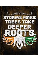 Storms Make Trees Take Deeper Roots: Ivory Coast Flag Customized Personalized Gift for Ivorian Coworker Friend Planner Daily Weekly Monthly Undated Calendar Organizer Journal