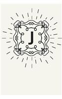 J: 110 College-Ruled Pages - Monogram Journal and Notebook with a Light Background and Classic Line Design - Personalized Initial Letter Journal - Mono