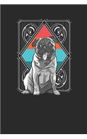 Pug Retro: Pug Dogs Notebook, Dotted Bullet (6" x 9" - 120 pages) Animal Themed Notebook for Daily Journal, Diary, and Gift