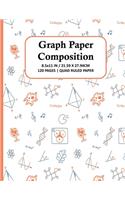 Graph Paper Composition Notebook: Quad Ruled 5x5 Grid Paper for Math & Science Students, School, College, Teachers - 5 Squares Per Inch, 120 Squared Sheets for Graphing ( Large, 8.5 