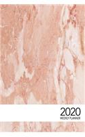 2020 Weekly Planner: Inspiring At-a-glance Week-per-Page Diary With Journal Pages, January-December (Orange Marble Cover)