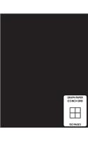 Low Vision Notebook: 0.5 Inch Graph Paper - Full Size Grid Ruled Notebook - Large Print Page Numbers - Black Cover