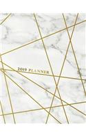2019 Planner: Marble Gold Weekly Planner 2019 - Weekly Views with To-Do Lists, Funny Holidays & Inspirational Quotes - 2019 Organizer with Vision Board, Notes and(2019 12-Month Daily Weekly Monthly Planner, Organizer, Agend)