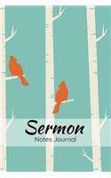 Sermon Notes Journal: Birch Trees on Teal Bible Study Notebook: Your Notes, Prayer Requests & Church Events Daily Journal, Workbook, Notepad, Diary