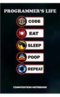 Programmer's Life Code Eat Sleep Poop Repeat