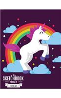 Sketchbook: Happy Unicorn: Book: 110 Pages of 8.5" x 11" Blank Paper for Drawing, Doodling or Sketching (Sketchbooks)