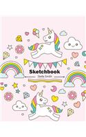 Sketchbook: white unicorn in magic world: Book: 120 Pages of 8" x 10" Blank Paper for Drawing, Doodling or Sketching (Sketchbooks)