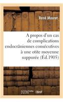 A Propos d'Un Cas de Complications Endocrâniennes Consécutives À Une Otite Moyenne Suppurée: (Sciences)