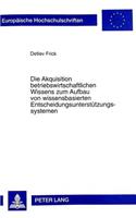 Die Akquisition Betriebswirtschaftlichen Wissens Zum Aufbau Von Wissensbasierten Entscheidungsunterstuetzungssystemen
