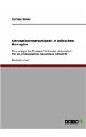 Generationengerechtigkeit in politischen Konzepten