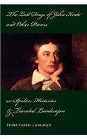Last Days of John Keats and Other Poems