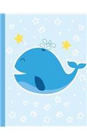 Whale Composition notebook: Blank Lined Journal Notebook, Ocean notebook, for Girls or Boys, 8.5 x 11 lined 110 pages, for kids school students and teachers