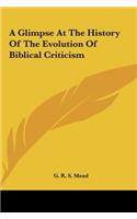 A Glimpse At The History Of The Evolution Of Biblical Criticism: (English)