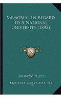 Memorial In Regard To A National University (1892)