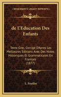 de L'Education Des Enfants