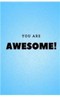 You Are Awesome Journal: Lined Journal, Diary or Notebook - Blue(Elite Journal)