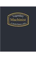 Legendary Machinist, 12 Month Planner 2020: A classy black and gold Monthly & Weekly Planner January - December 2020
