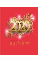 Happy new year 2020 Planner Weekly and Monthly: Jan 1, 2020 to Dec 31, 2020: Weekly & Monthly Planner + Calendar Views - Inspirational Quotes and Navy Floral Cover - ... December 2020 (2020 Pretty