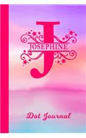 Josephine Dot Journal: Personalized Custom First Name Personal Dotted Bullet Grid Writing Diary - Cute Pink & Purple Watercolor Cover - Daily Journaling for Journalists & 