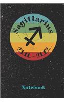 Vintage Zodiac Sagittarius Notebook: Astrology Journal, Horoscope Notepad, Notes, 120 Pages, blanc lined, 6" x 9"