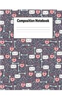 Composition Notebook: Lock & Key College Ruled Lined Pages Book (7.44 X 9.69)