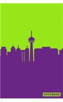 Notebook: San Antonio Texas Cityscape Diary Journal (Purple & Lime)
