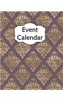 Event Calendar: Perpetual Record Book for Important Celebrations Birthdays Anniversaries with Monthly Address List Purple Lilac