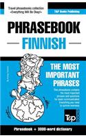 English-Finnish phrasebook and 3000-word topical vocabulary