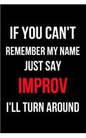 If You Can't Remember My Name Just Say Improv I'll Turn Around