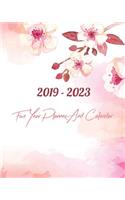 2019-2023 Five Year Planner and Calendar: Cherry Floral Cover, Daily, Monthly Schedule Organizer, 60 Months Calendar Planner Agenda with Holidays 8 X 10