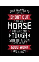 Just Wanted To Give A Shout Out To My Horse You Are One Tough Son Of A Gun Keep Up The Good Work Big Buddy