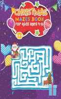 Christmas Mazes Book for Kids Ages 4-8