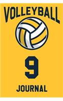 Volleyball Journal 9: Volleyball Notebook Number #9 Personalized Gift