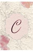 C: Flower Petal Journal, Monogram Initial Letter C Lined Diary Notebook