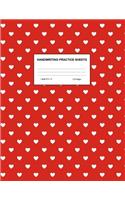 Handwriting Practice Sheets: Cute Blank Lined Paper Notebook for Writing Exercise and Cursive Worksheets - Perfect Workbook for Preschool, Kindergarten, 1st, 2nd, 3rd and 4th Gr
