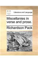 Miscellanies in Verse and Prose.