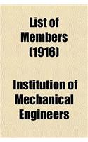 List of Members (1916)