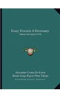 Essay Towards A Dictionary