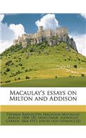 Macaulay's Essays on Milton and Addison