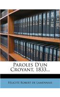 Paroles d'Un Croyant, 1833...