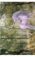Magical White Unicorn in the Woods Fantasy Illustration Journal